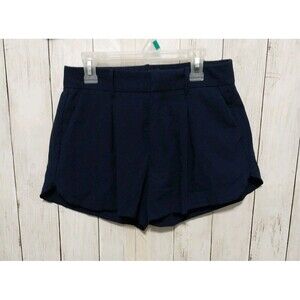 American Eagle Women's Navy Blue Pleated Front Mid Rise Shorts Size 0